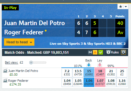 Del Potro vs Federer
